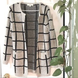 Love Tree Grey Grid Cardigan